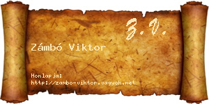 Zámbó Viktor névjegykártya